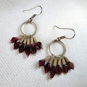 Garnet Cluster Earrings